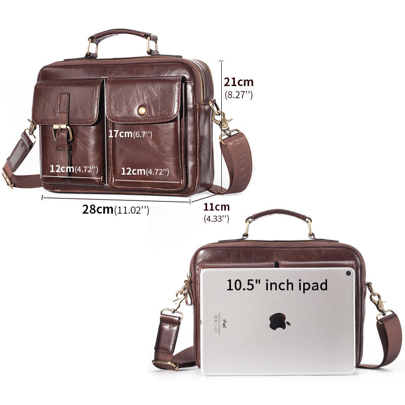 Marka yeni inek derisi deri as - Leather Work Bag Mens incelemesi ve fiyatı